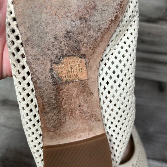 Tory Burch Whitaker Perforated Leather Ballet Flats Cream Women’s Size 6 - Picture 8 of 8